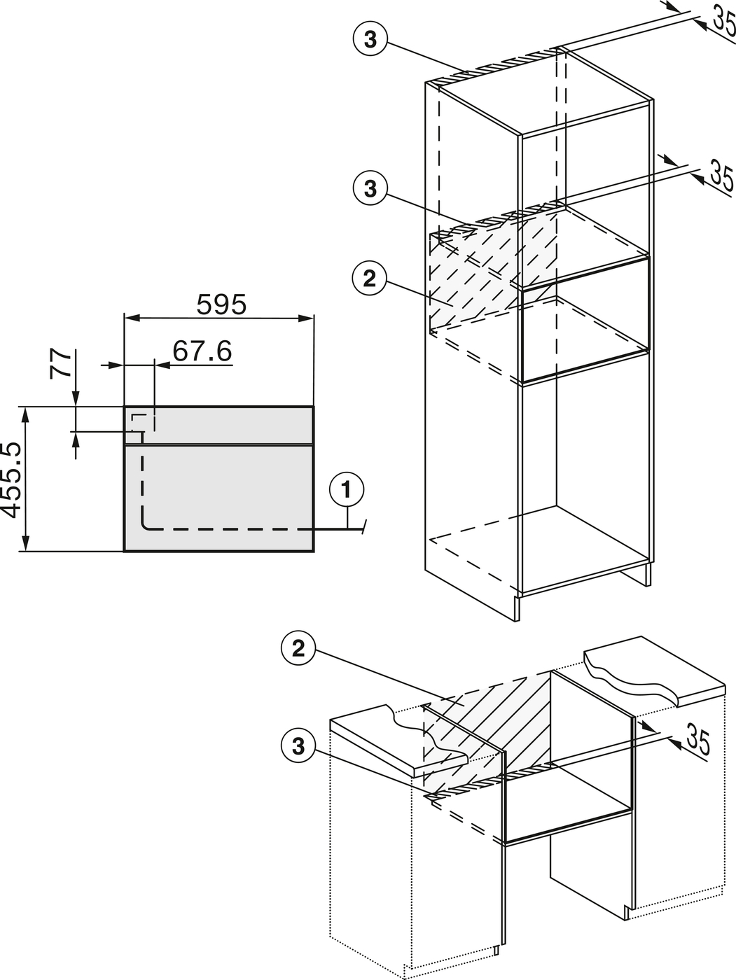 Духова шафа H 7840 BMX чорний обсидіан матовий