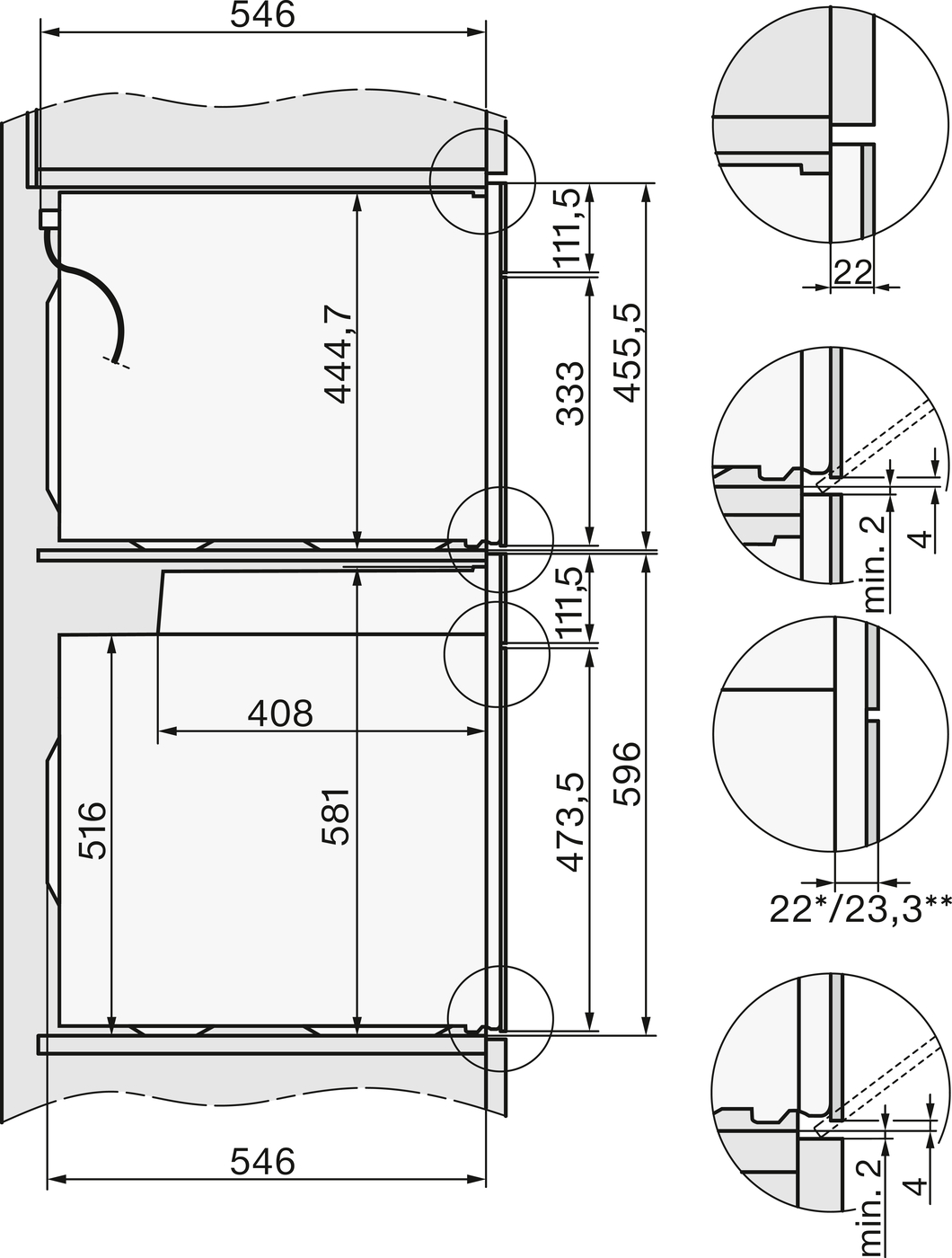 Духова шафа H 7260 B чорний обсидіан