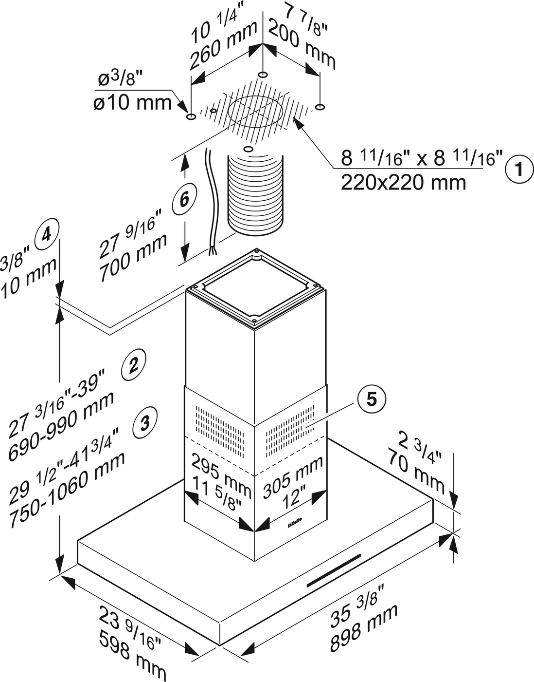 Витяжка PUR 98 D