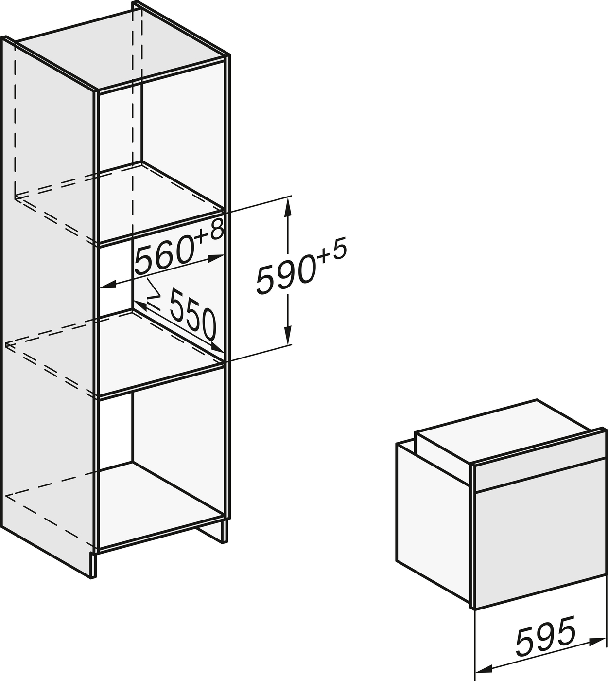 Духова шафа H 7464 BP чорний обсидіан