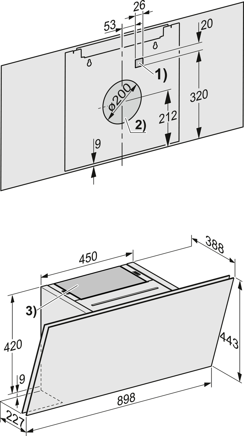 Витяжка DAH 2960 чорний обсидіан